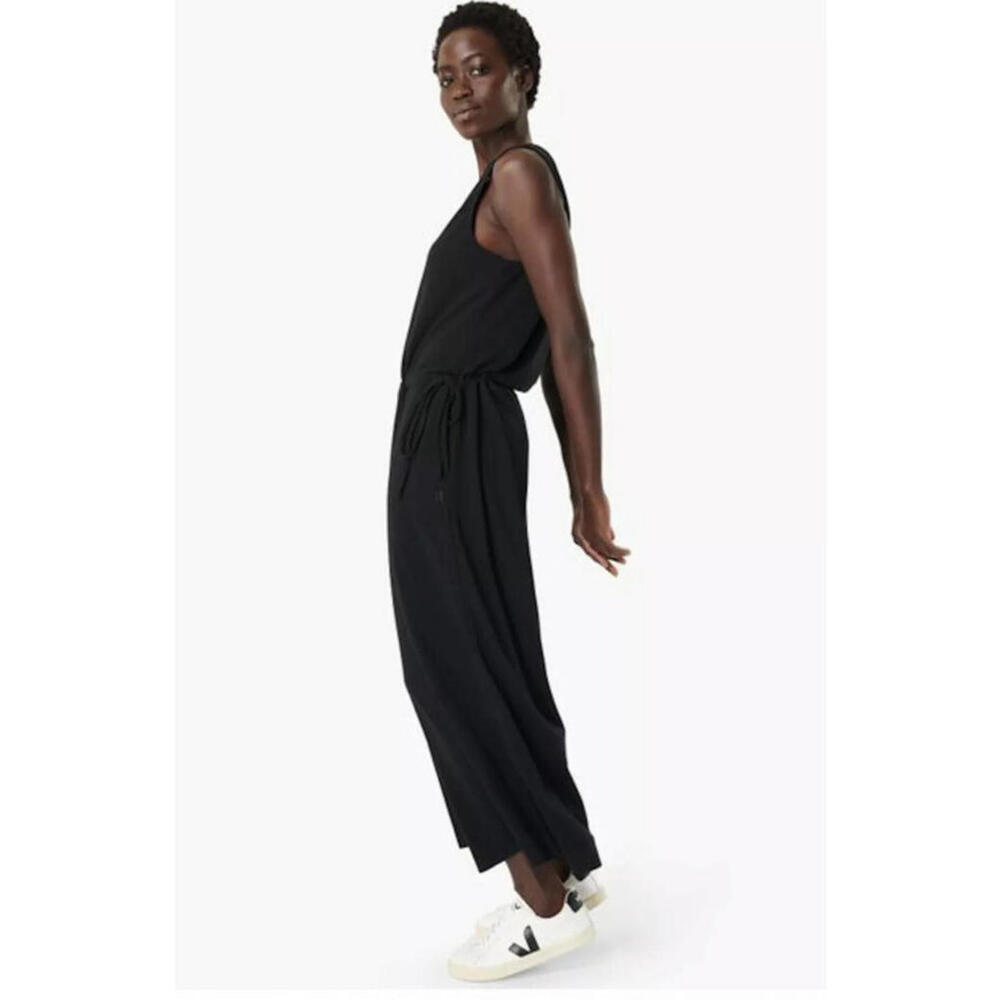 New SWEATY BETTY Cruise V-Neck Wide Leg Cropped Jumpsuit Black Size M Retail$128 - Picture 4 of 12
